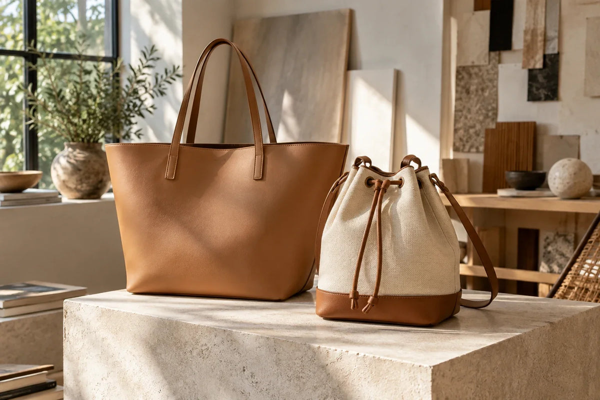 Illustration éditoriale — Sac cabas ou sac seau : lequel choisir ? Image