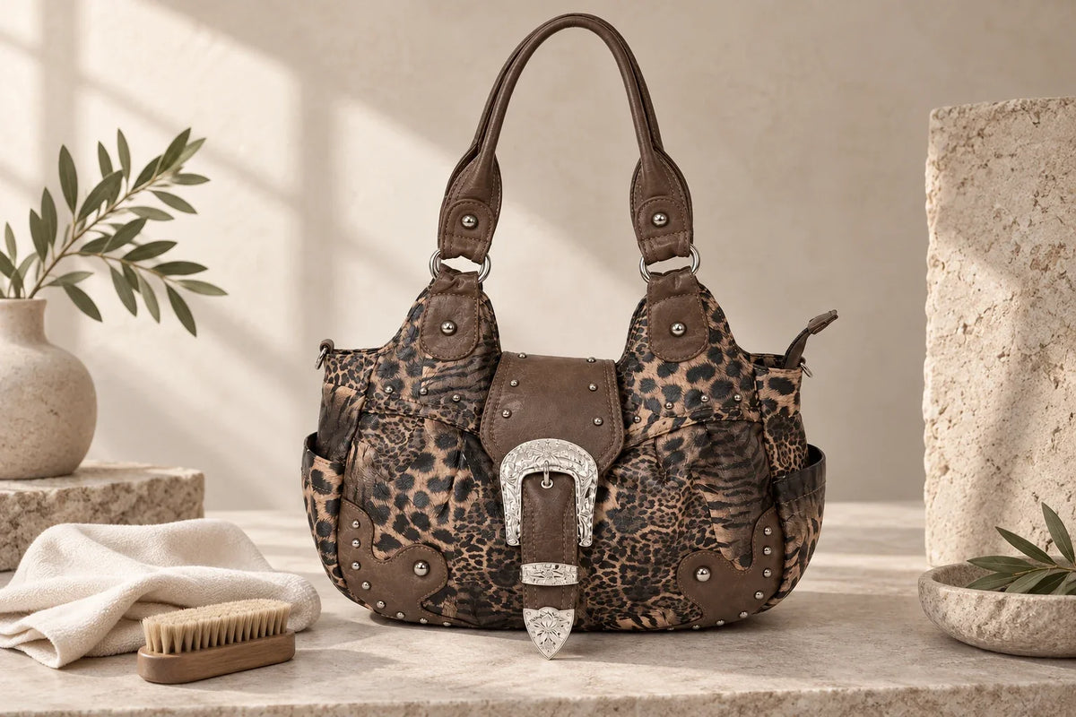 Sac cabas en simili-cuir et accessoires d’entretien Image
