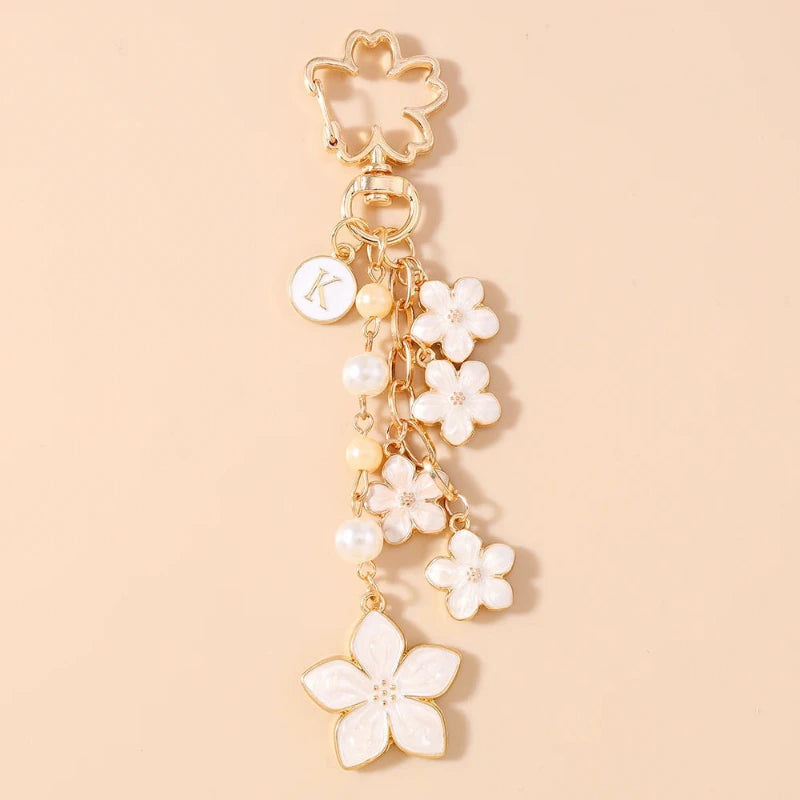 Bijou de Sac Pendentif Fleur Blanche