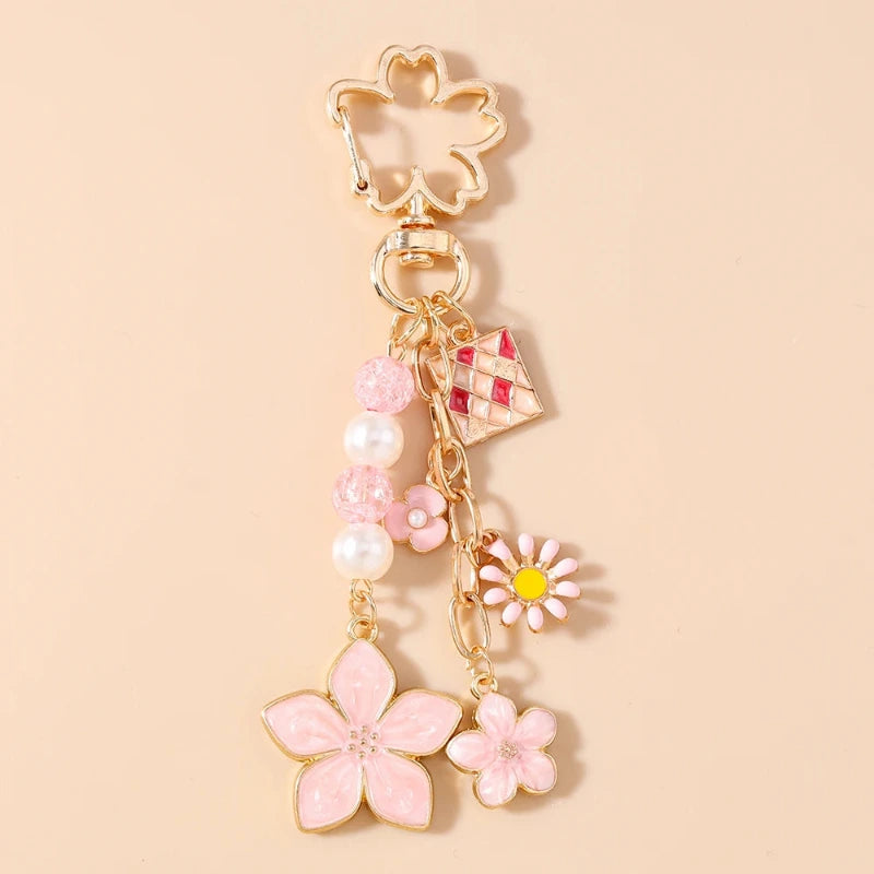 Bijou de Sac Pendentif Printemps Rose