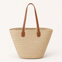 Sac cabas paille panier rigide femme