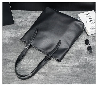 Sac cabas pour cours homme cuir PU — vue intérieure et compartiments