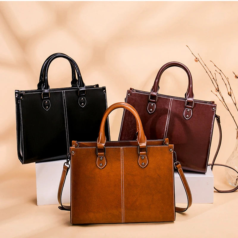 Sac cabas cuir bandoulière femme, vue d'ensemble