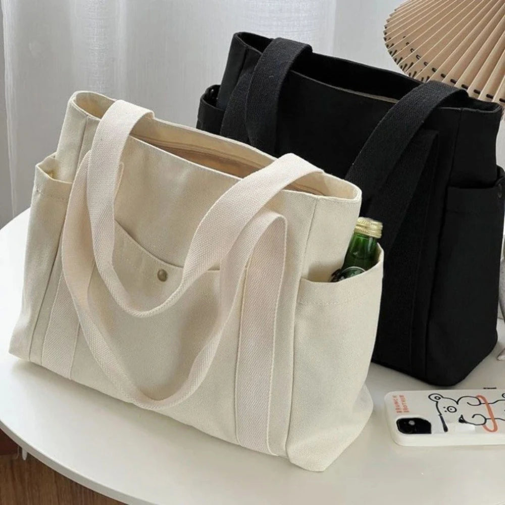 Sac cabas large en toile — détail intérieur
