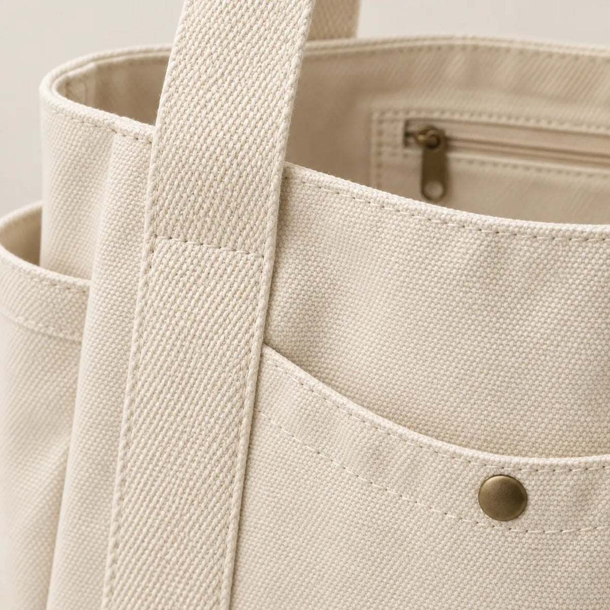 Sac cabas toile canvas grand format femme, détail de la toile Oxford