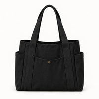 Sac cabas toile canvas grand format femme, compartiment intérieur pour ordinateur 15,6 pouces