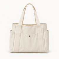 Sac cabas toile canvas grand format femme, coloris blanc et noir
