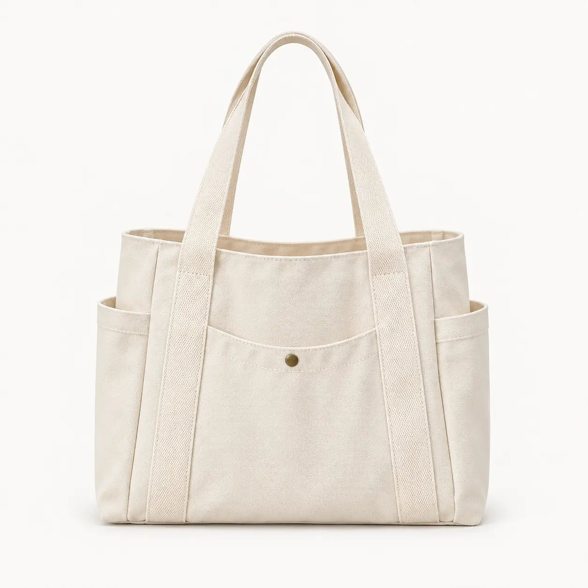 Sac cabas toile canvas grand format femme, coloris blanc et noir