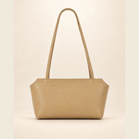 Mini sac cabas cuir grainé femme kaki, vue de face