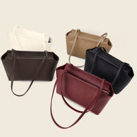 Mini sac cabas cuir grainé femme, cinq coloris sur fond ivoire