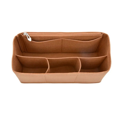 Organisateur de sac marron — vue de face sur fond blanc