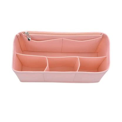 Organisateur de sac rose — vue de face sur fond blanc