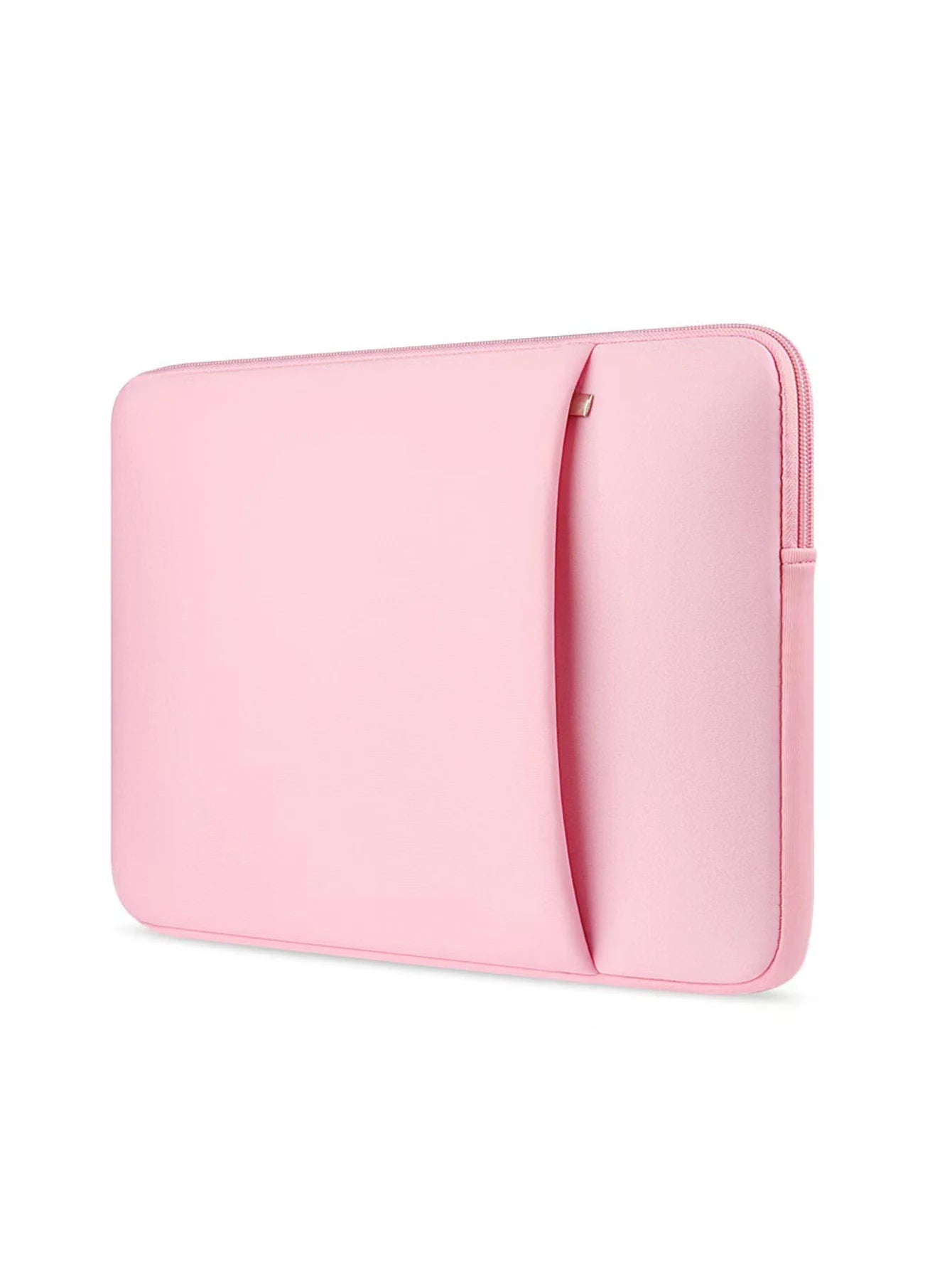 Pochette d'ordinateur rose — vue de face sur fond blanc