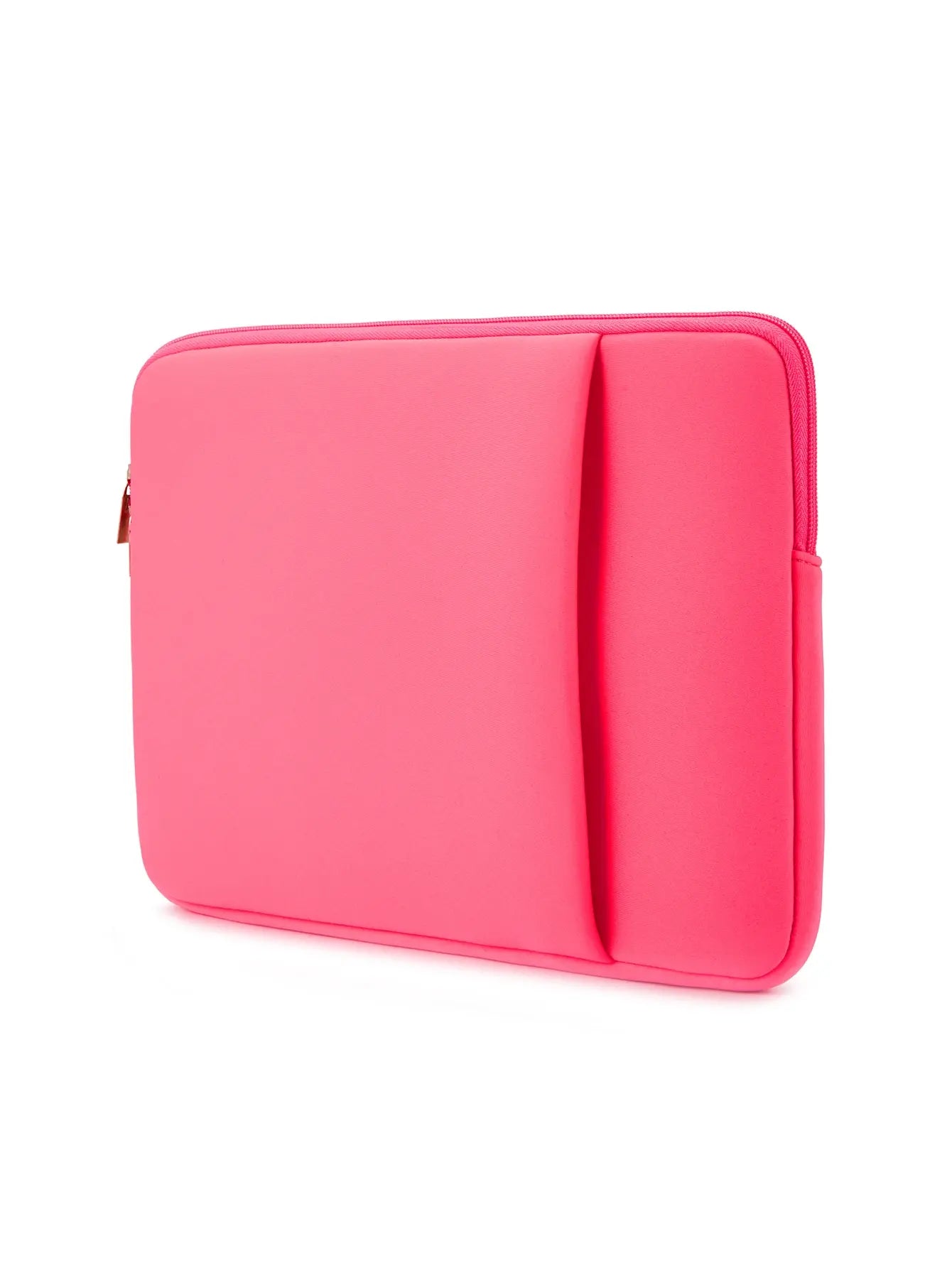 Pochette d'ordinateur rose fushia — vue de face sur fond blanc