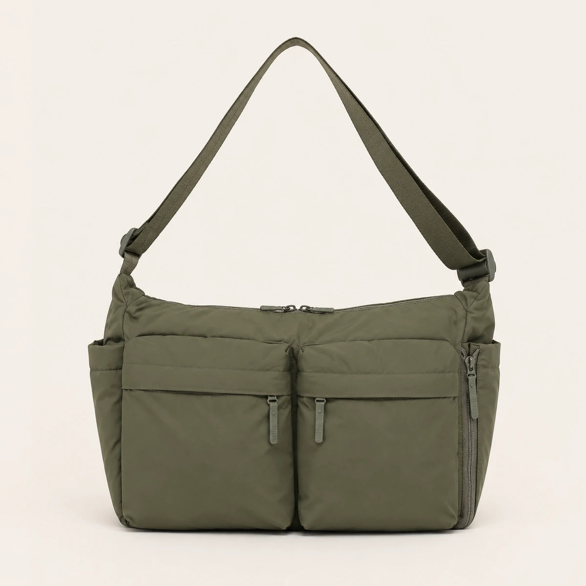 sac cabas bandouliere vert olive sur fond vert