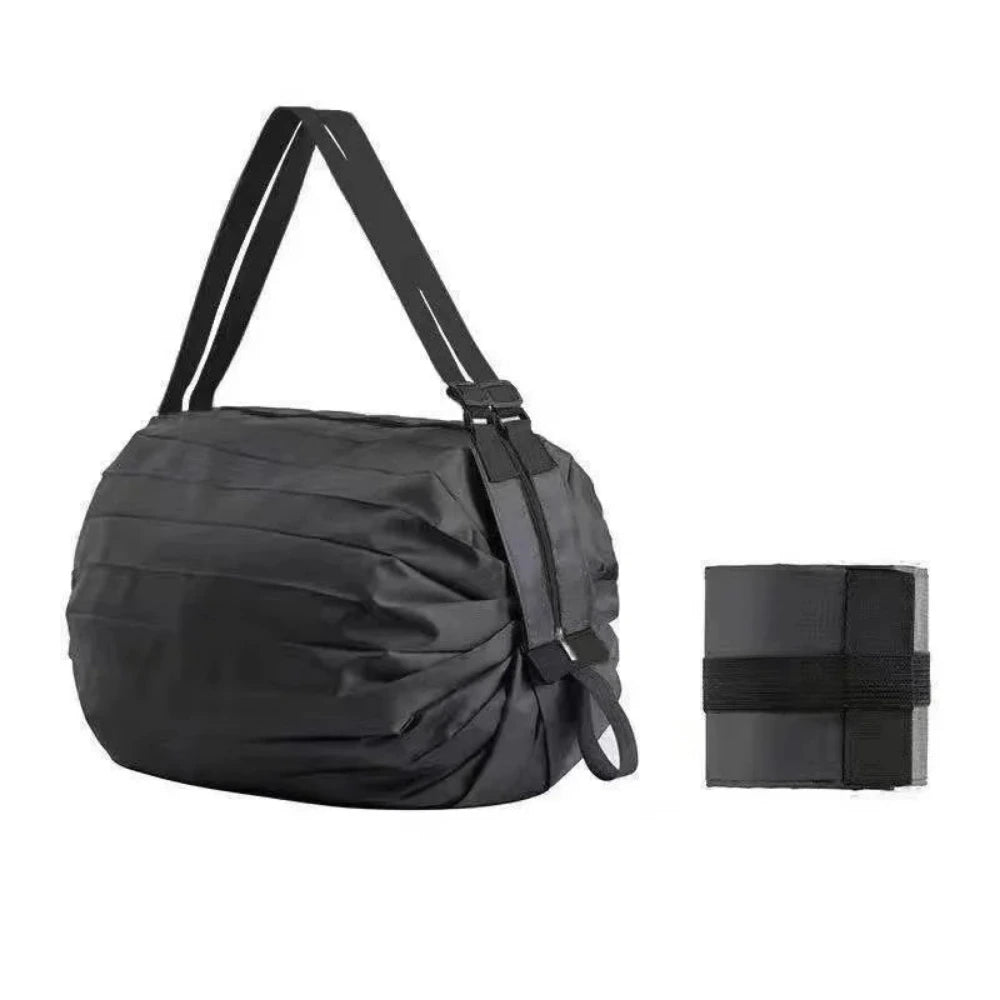 Sac cabas de course pliable — vue de face sur fond blanc