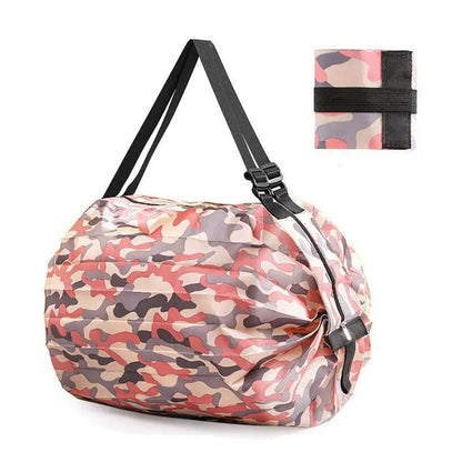 Sac cabas de course pliable — vue latérale ouvert
