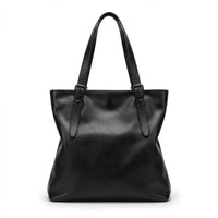 Sac cabas pour cours homme cuir PU noir — vue de face sur fond blanc