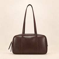 Sac cabas cuir rétro femme café, vue de face