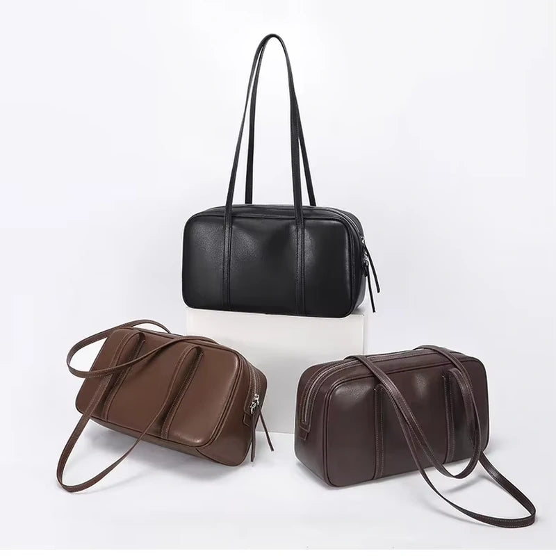 Sacs cabas cuir rétro femme noir, marron et café