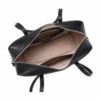 Sac cabas cuir rétro femme noir, vue de l’intérieur