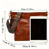 Guide dimensions sac cabas simili-cuir bandoulière brodée