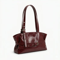 Sac cabas vintage rouge — vue de face sur fond blanc