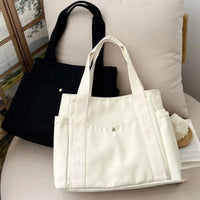 Sac cabas large en toile — coloris pastel vue de face