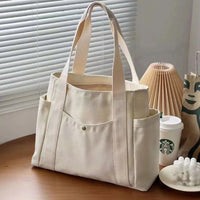 Sac cabas large en toile — coloris variés en situation