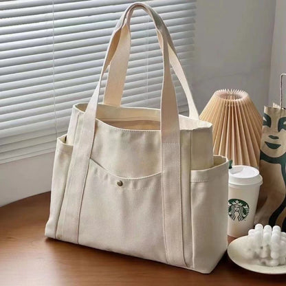 Sac cabas large en toile — coloris variés en situation