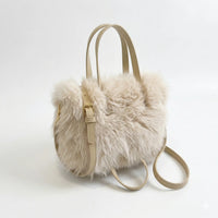 Sac cabas moumoute beige — vue de face sur fond blanc