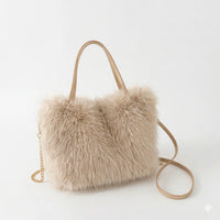 Sac cabas moumoute kaki — vue de face sur fond blanc