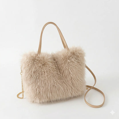 Sac cabas moumoute kaki — vue de face sur fond blanc