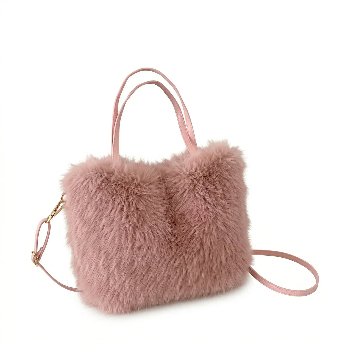 Sac cabas moumoute rose — vue de face sur fond blanc
