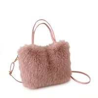 Sac cabas moumoute rose — vue de face sur fond blanc