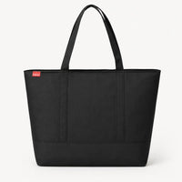 Sac cabas oxford grand format noir, vue de face sur fond uni