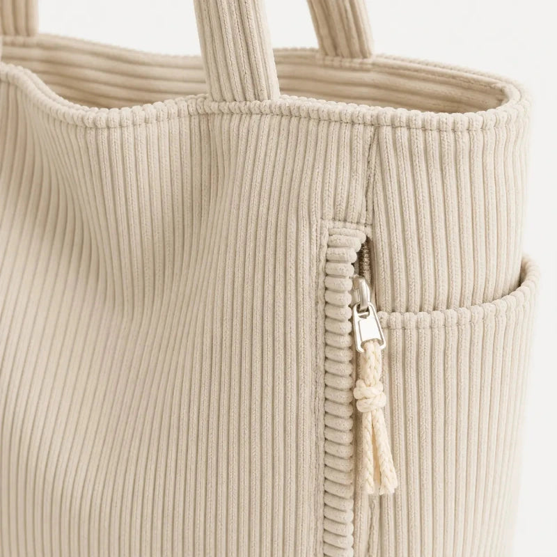 sac cabas velours scolaire vue zoomée