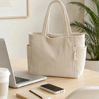 sac cabas velours scolaire sur bureau