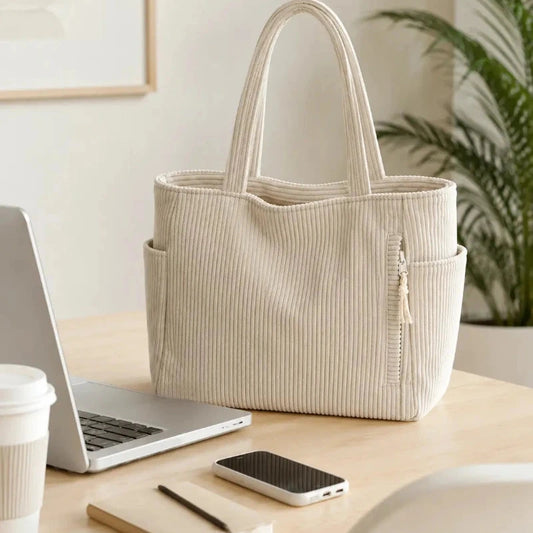 sac cabas velours scolaire sur bureau