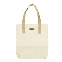 Sac cabas en toile bicolore blanc — vue de face sur fond blanc
