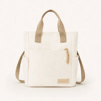 Sac cabas étanche en toile blanc — vue de face sur fond blanc