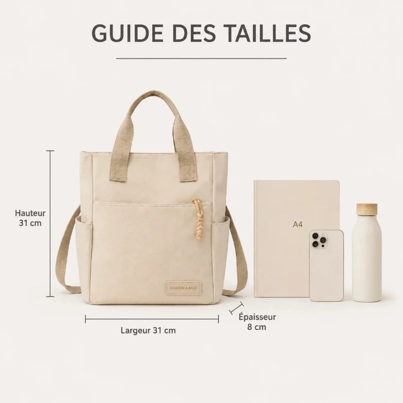 Guide dimensions sac cabas étanche en toile