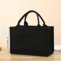 Sac cabas en toile noir moyen — dimensions en centimètres
