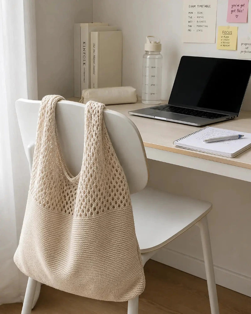 Sac cabas tressé femme – vue de face coloris blanc