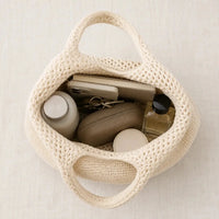Détail du tissage ajouré crochet – sac cabas tressé femme