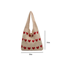 Dimensions sac cabas cœur en tricot 38x34cm