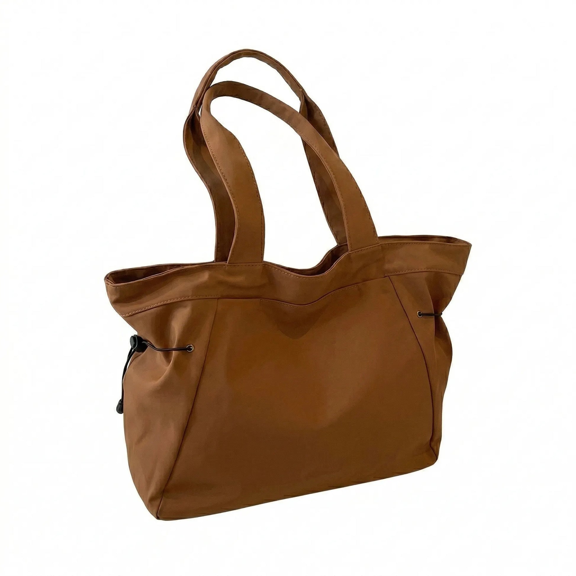 Sac cabas urbain grand format marron — vue de face sur fond blanc