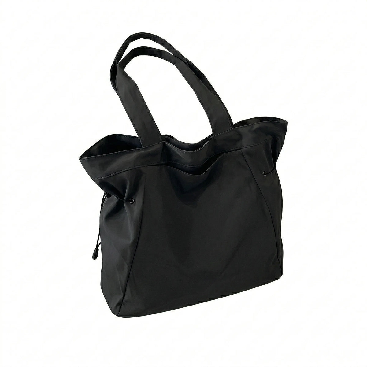 Sac cabas urbain grand format noir — vue de face sur fond blanc