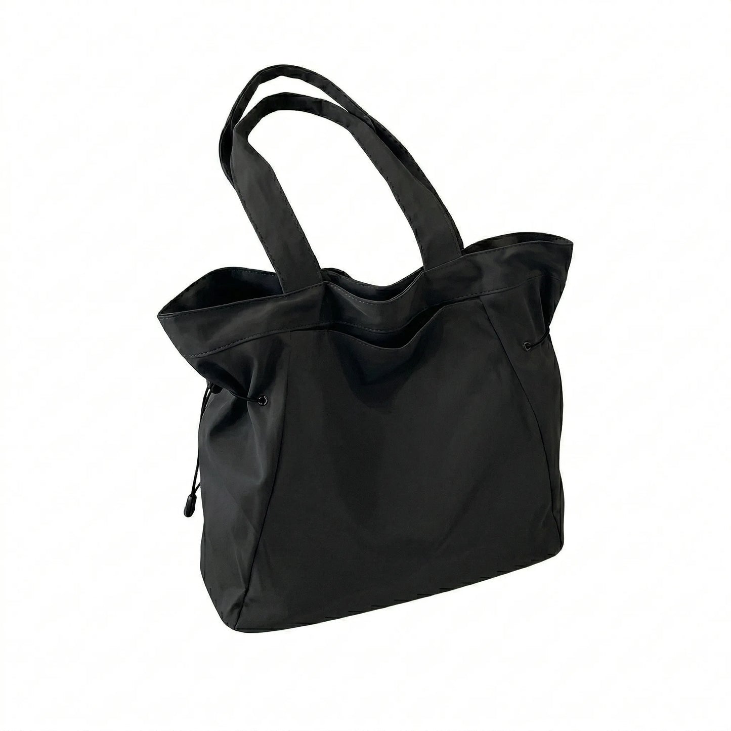 Sac cabas urbain grand format noir — vue de face sur fond blanc