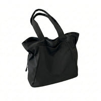 Sac cabas urbain grand format noir — vue de face sur fond blanc
